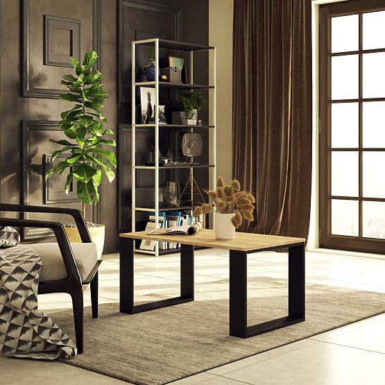 KLUBSKA MIZA NOX HRAST SONOMA / ČRNA