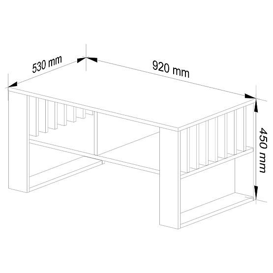 KLUBSKA MIZA ROCKFORD HRAST SONOMA / ČRNA