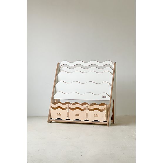 Knjižnica in regal za igrače WAVE M - bela