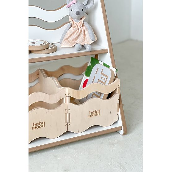 Knjižnica in regal za igrače WAVE M - bela