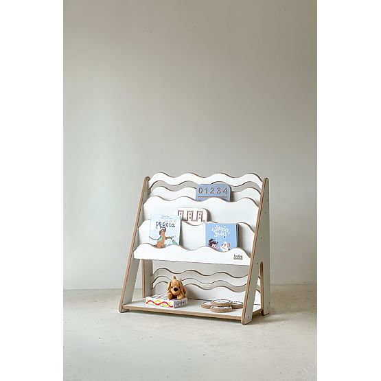 Knjižnica in regal za igrače WAVE M - bela