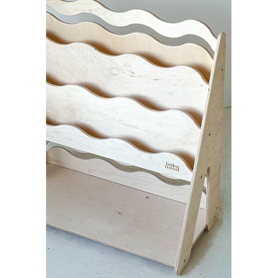 Knjižnica in regal za igrače WAVE M - naravna