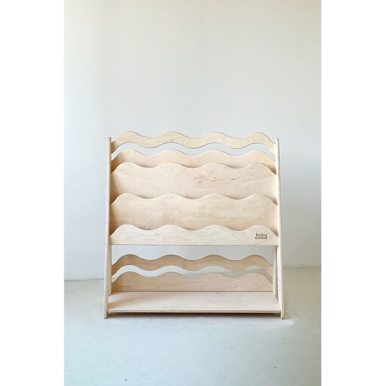 Knjižnica in regal za igrače WAVE M - naravna