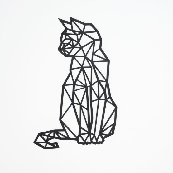 Lesena geometrijska slika - Mačka - različne barve Barva: črna