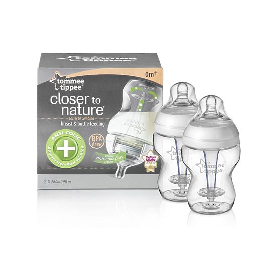 Kojenecká láhev C2N ANTI-COLIC, 260ml, 2 ks