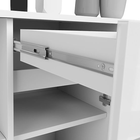 KOMODA B-17 120 cm 1 PREDAL 1 VRATA PK BELA / BELI SIJAJ