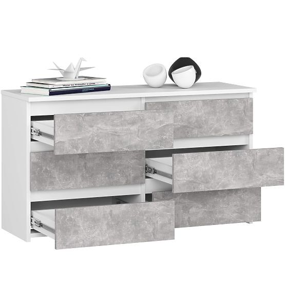 KOMODA CL100 6SZ PK BELA / BETON