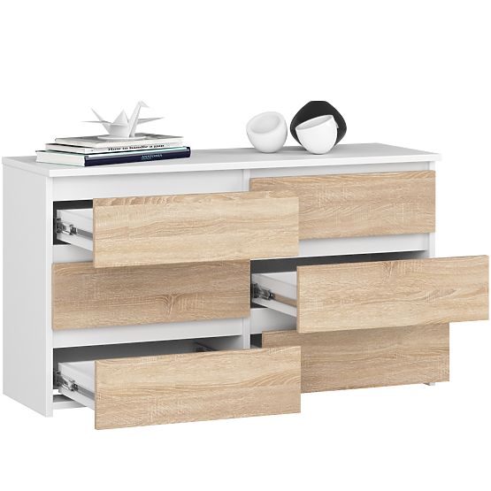 KOMODA CL100 6SZ PK BELA / HRAST SONOMA