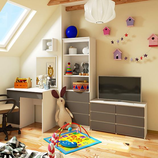 KOMODA CL100 6SZ PK BELA / SIVA