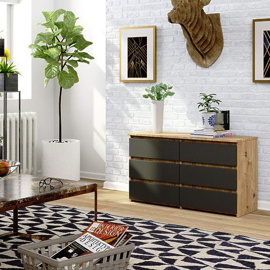 KOMODA CL100 6SZ PK HRAST ARTISAN / SIVA