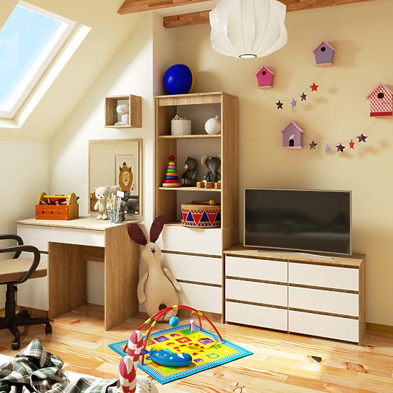 KOMODA CL100 6SZ PK HRAST SONOMA / BELA