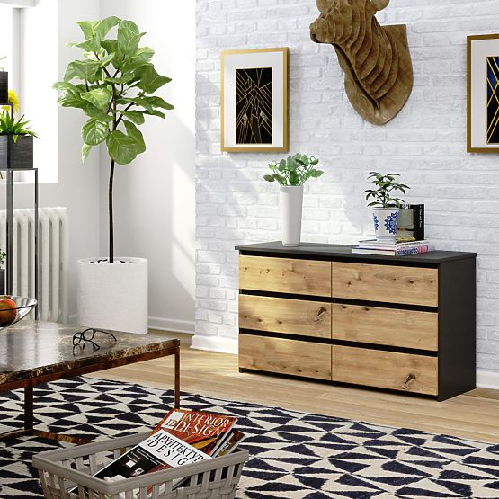 KOMODA CL100 6SZ PK SIVA / HRAST ARTISAN