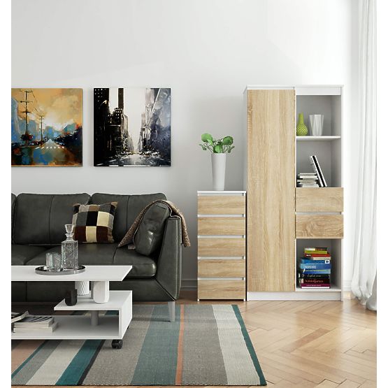 KOMODA CL5 PK BELA / HRAST SONOMA