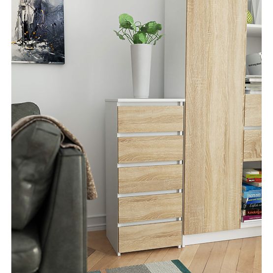 KOMODA CL5 PK BELA / HRAST SONOMA