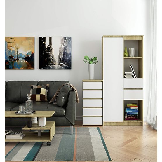 KOMODA CL5 PK HRAST ARTISAN / BELA