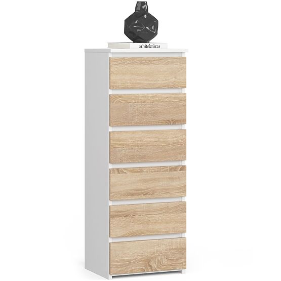 KOMODA CL6 PK BELA / HRAST SONOMA