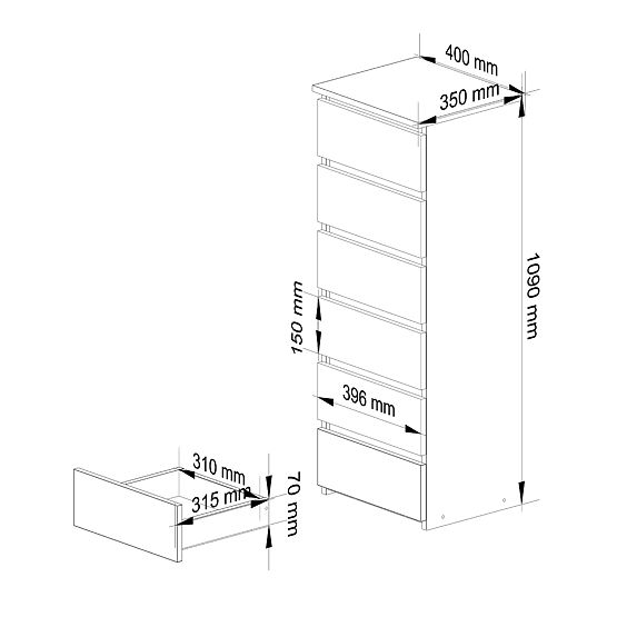 KOMODA CL6 PK GRAFIT SIVA / BELA