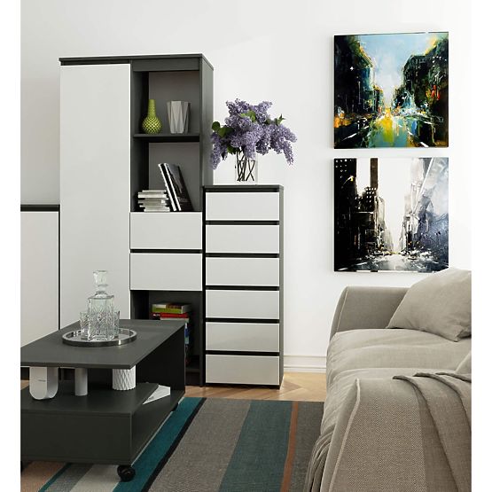 KOMODA CL6 PK GRAFIT SIVA / BELA