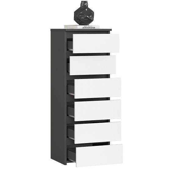 KOMODA CL6 PK GRAFIT SIVA / BELA