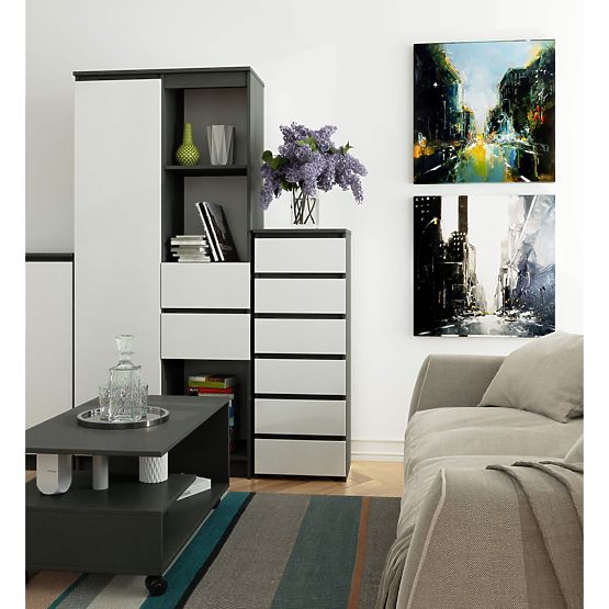 KOMODA CL6 PK GRAFIT SIVA / BELA