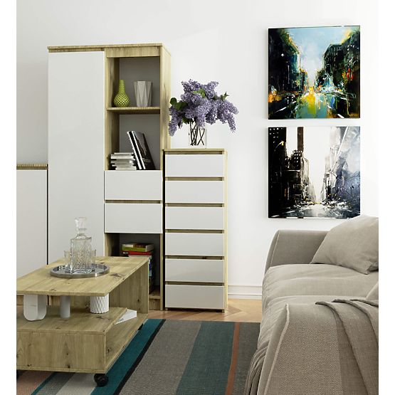 KOMODA CL6 PK HRAST ARTISAN / BELA