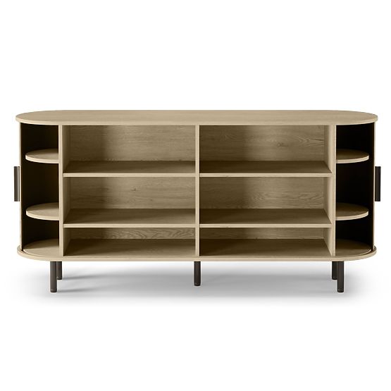 Komoda Gliss, zaobljena, lamele, svetel hrast