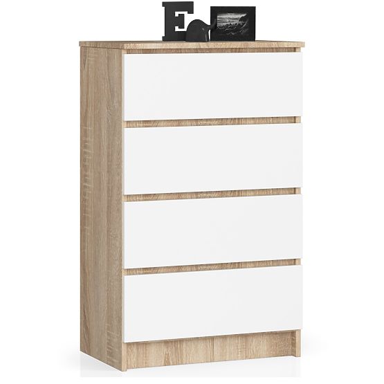 KOMODA K 60 cm 4 PREDALI PK SONOMA / BELA