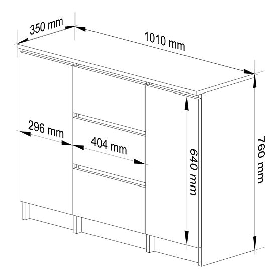 KOMODA K100 2D 3SZ PK BELA