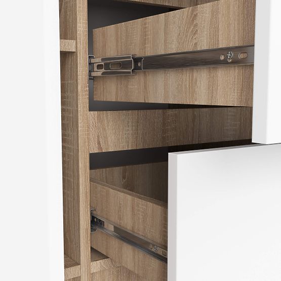 KOMODA K100 2D 3SZ PK HRAST SONOMA / BELA