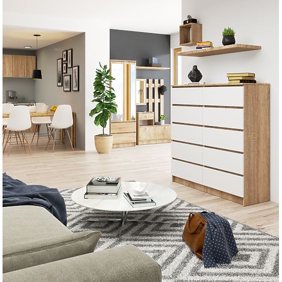 KOMODA K120 10SZ CLP PK HRAST SONOMA / BELA