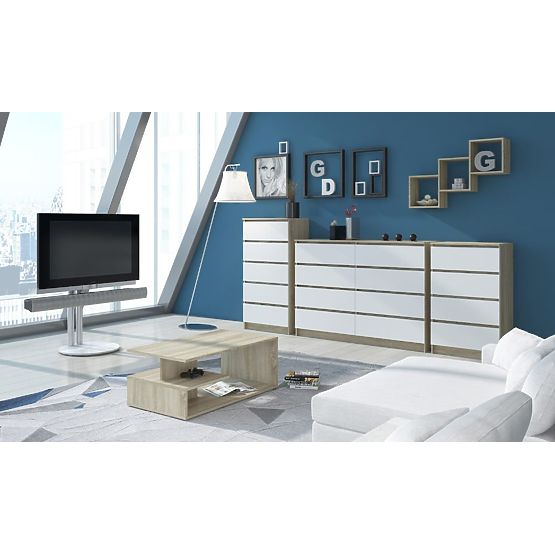 KOMODA K140 6SZ CLP HRAST SONOMA / BELA