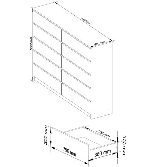 KOMODA K160 10SZ CLP PK BELI LESK