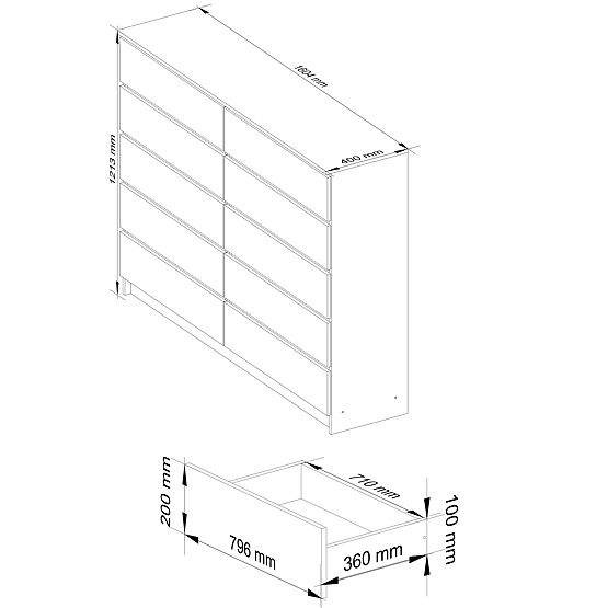 KOMODA K160 10SZ CLP PK HRAST SONOMA