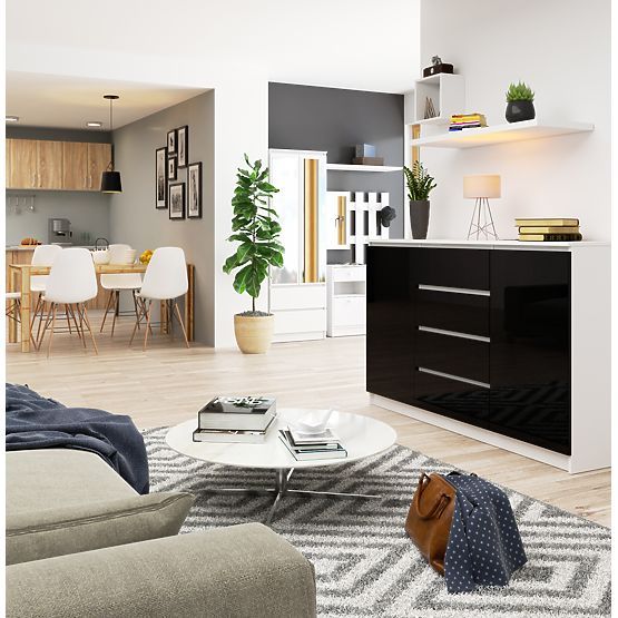 KOMODA K160 2D 4SZ CLP PK ČRNI SIJAJ