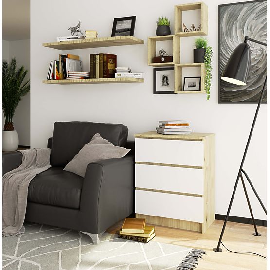 KOMODA K60 3SZ CLP PK HRAST ARTISAN / BELA