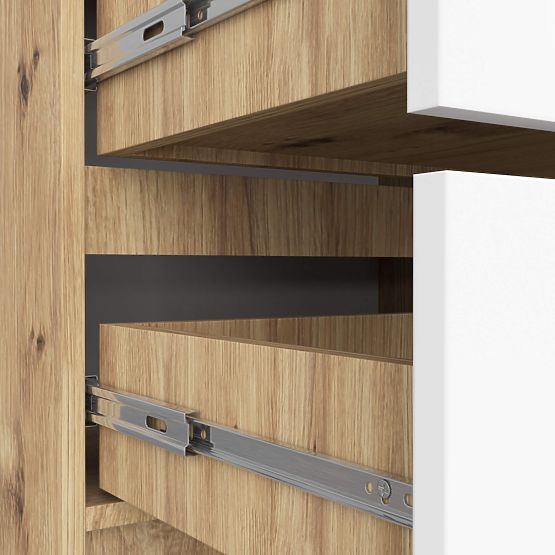 KOMODA K60 4SZ PK HRAST ARTISAN / BELA