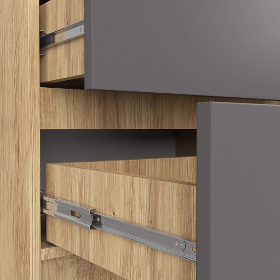 KOMODA K60 5SZ CLP PK HRAST ARTISAN / SIVA