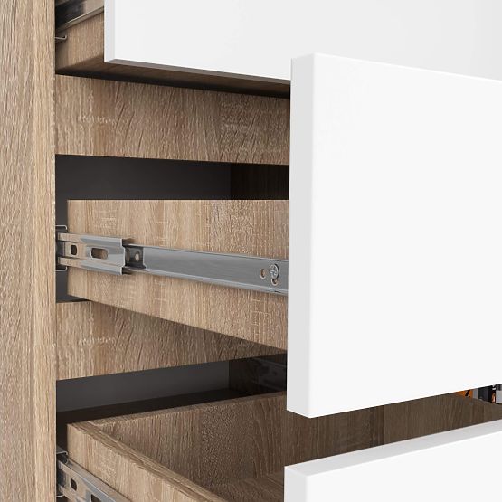 KOMODA K80 1D 5SZ PK HRAST SONOMA / BELA