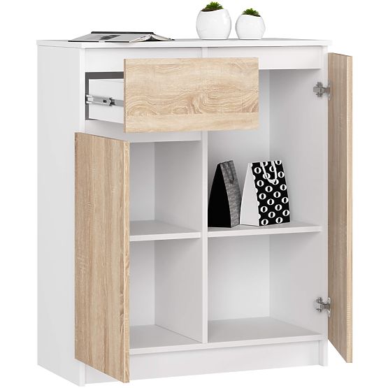 KOMODA K80 2D 1SZ CLP PK BELA / HRAST SONOMA