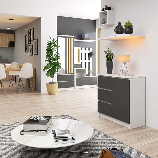 KOMODA K80 JERRY 1D 3SZ PK BELA / GRAFITNO SIVA