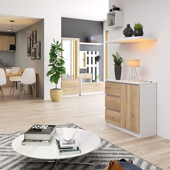 KOMODA K80 JERRY 1D 3SZ PK BELA / HRAST SONOMA