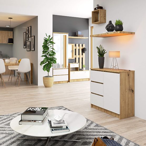 KOMODA K80 JERRY 1D 3SZ PK HRAST ARTISAN / BELA