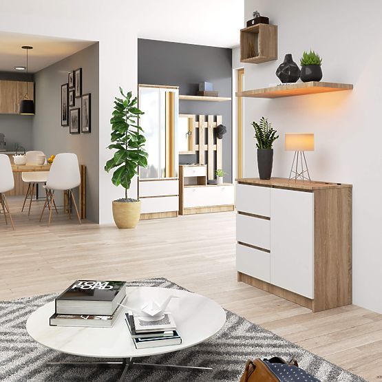 KOMODA K80 JERRY 1D 3SZ PK HRAST SONOMA / BELA