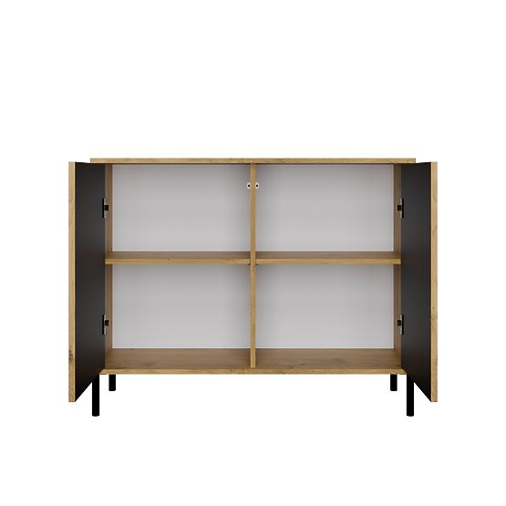 Komoda KAMARO 2D SLIM HRAST ARTISAN Z Rebrastimi Vrati