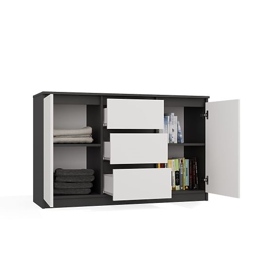 Komoda Malwa 2D3S ANTRACIT BELA