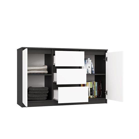 Komoda Malwa 2D3S ANTRACIT BELA