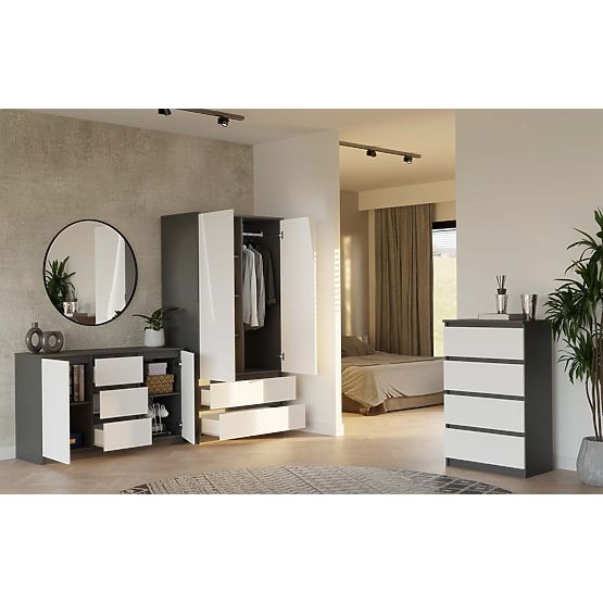 Komoda Malwa 2D3S ANTRACIT BELA