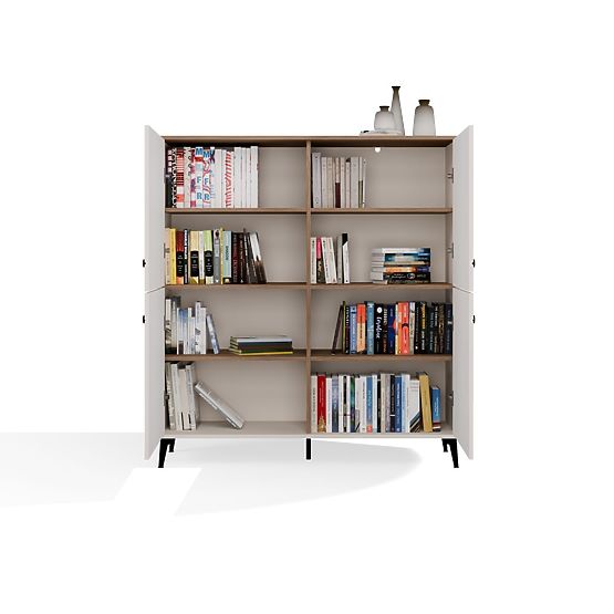 Komoda POINT 4D Kašmir Bež Hrast Castello Omara 4 Vrata 8 Polic za Dnevno Sobo