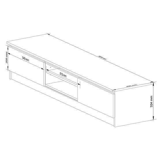 KOMODA RTV K160 CLP BELA / SIVA