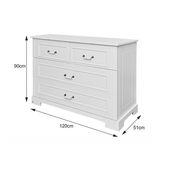 Komoda s 4 predali Ines White